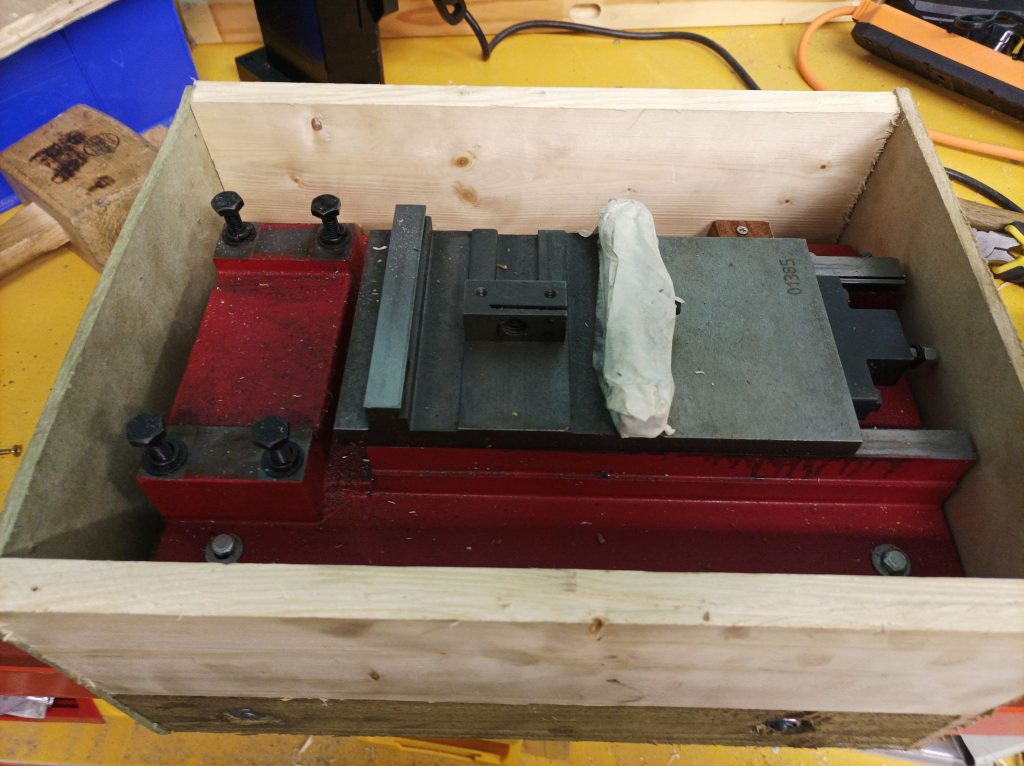 Base with added sides. One of the spacers can be seen top right.