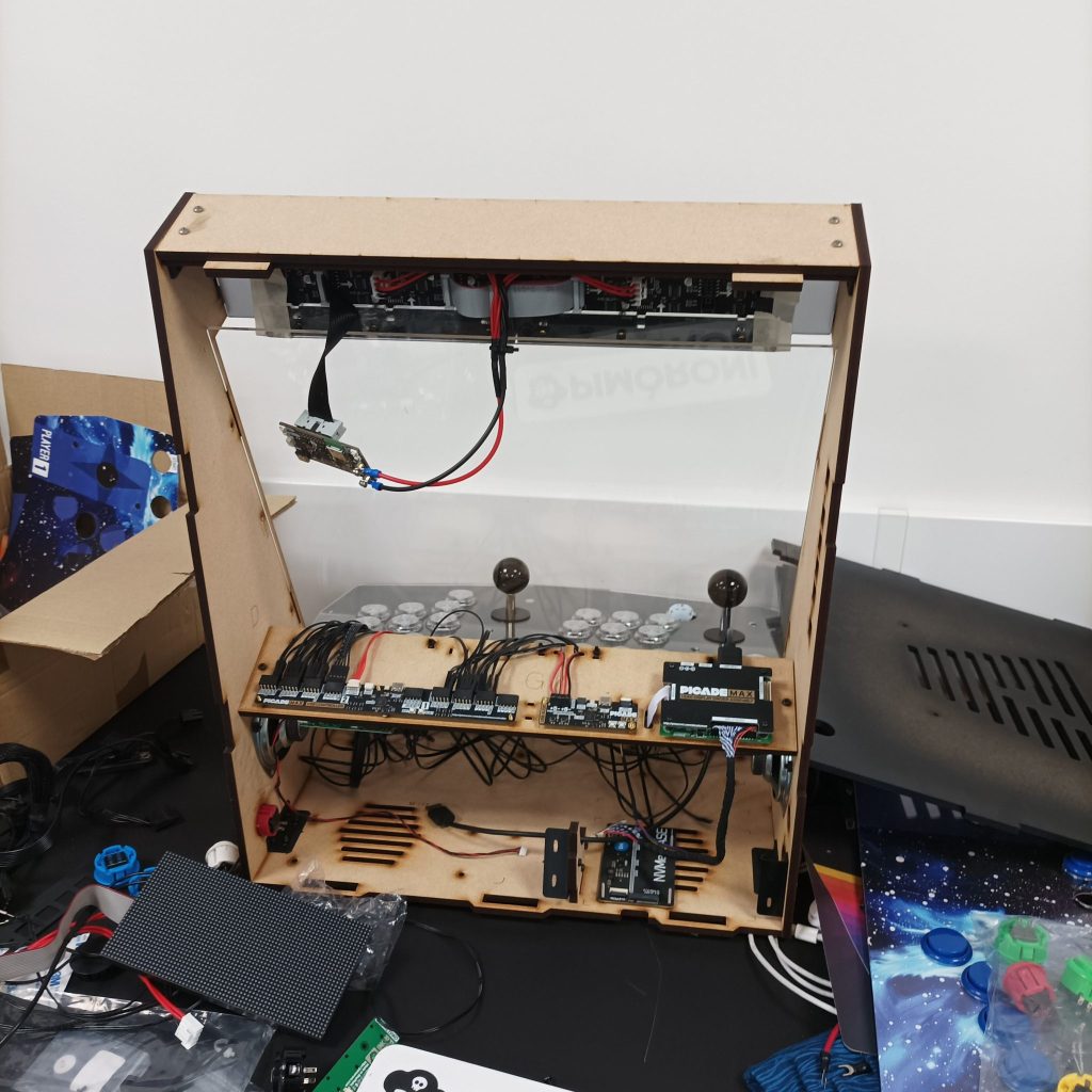 Part assembled with additional customisation above the display