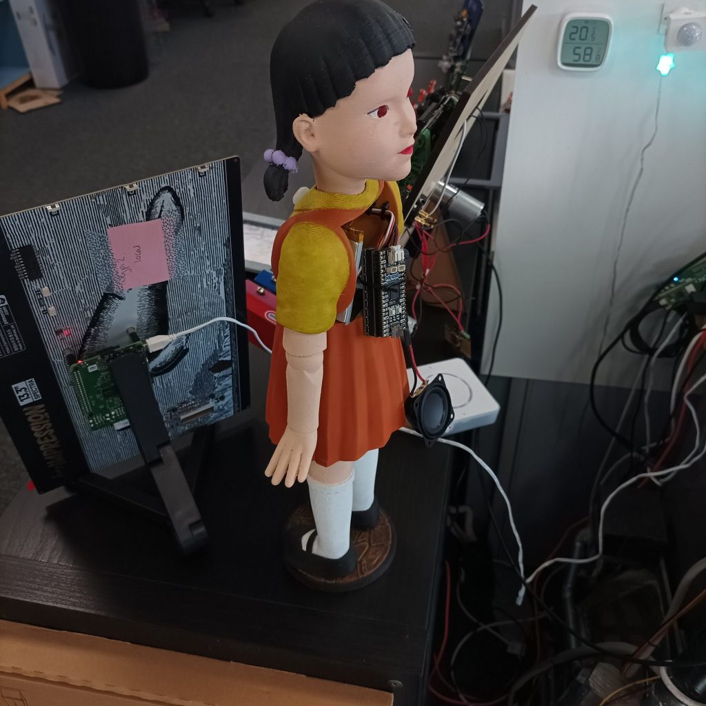 Red light green light creepy doll from squid game